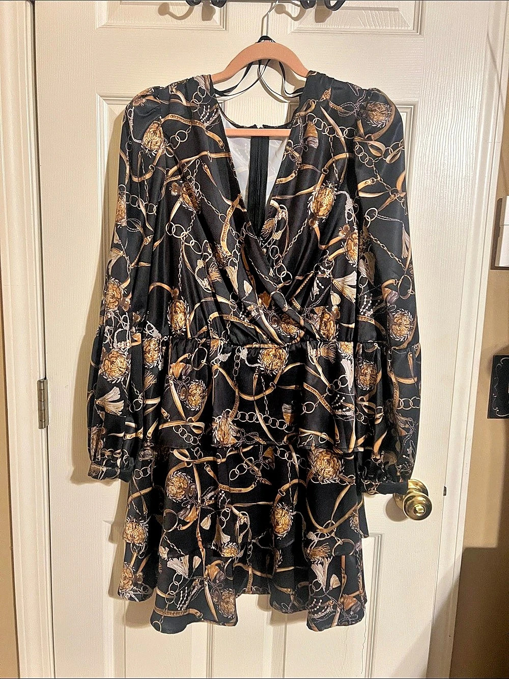 Fashion To Figure Black & Gold Mini Dress Like New